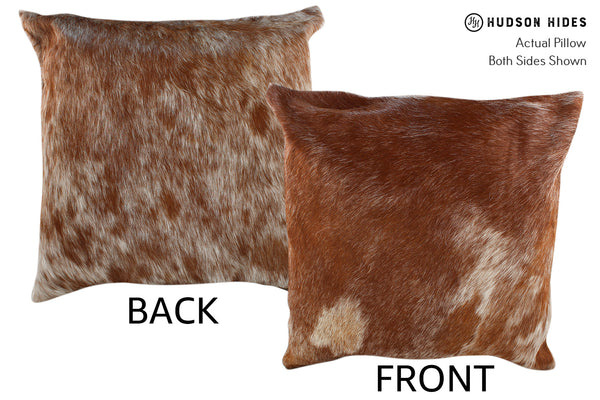 Brown with Red Cowhide Pillow #18745