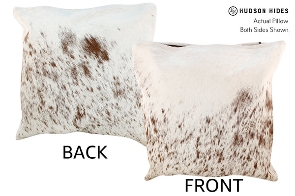 Salt and Pepper Brown Cowhide Pillow #18747