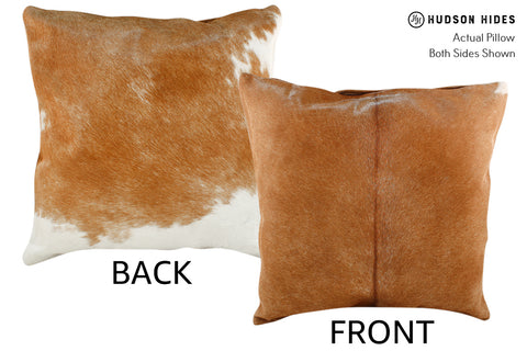 Brown and White Cowhide Pillow #18761