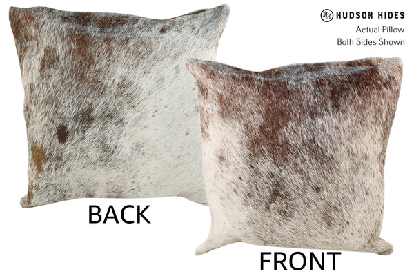 Salt and Pepper Brown Cowhide Pillow #18777
