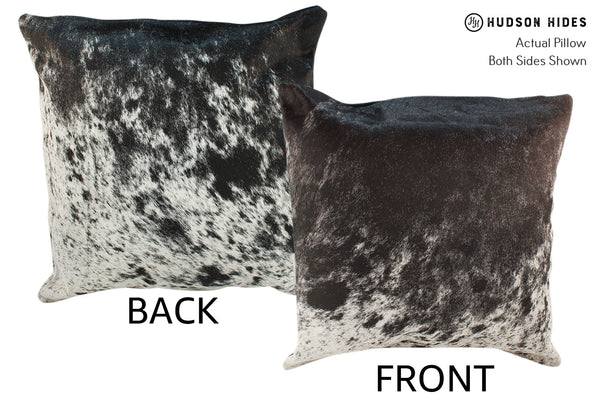 Salt and Pepper Black Cowhide Pillow #18785