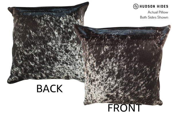 Salt and Pepper Black Cowhide Pillow #18794