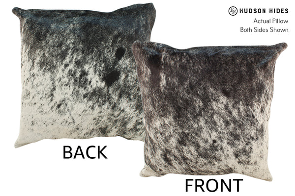 Salt and Pepper Black Cowhide Pillow #18797