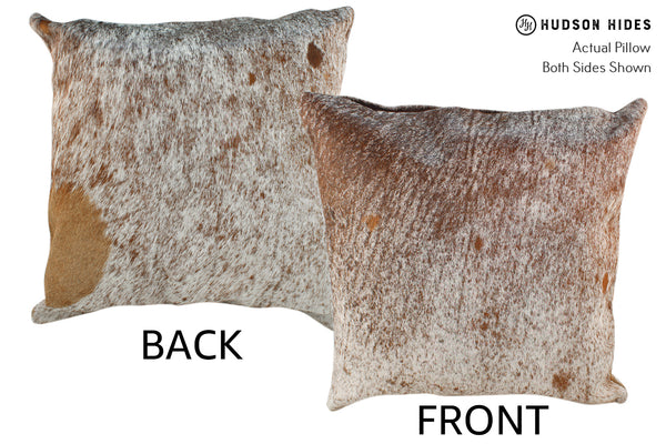 Salt and Pepper Brown Cowhide Pillow #18831