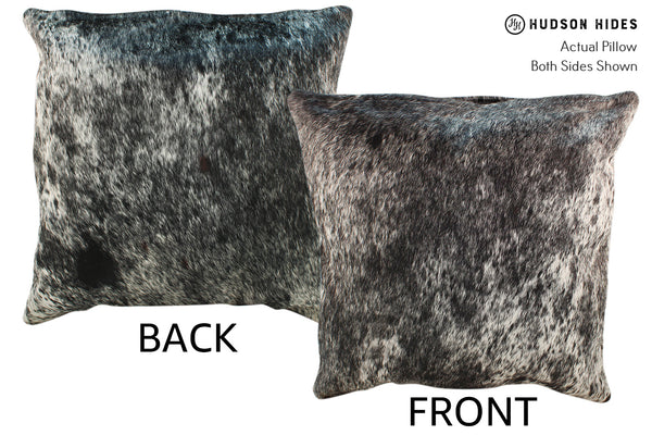 Salt and Pepper Black Cowhide Pillow #18856