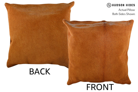 Solid Brown Cowhide Pillow #18872