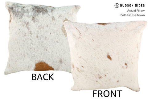 Brown and White Cowhide Pillow #18882