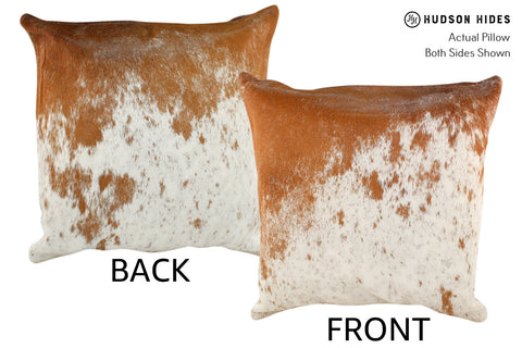Brown and White Cowhide Pillow #18909