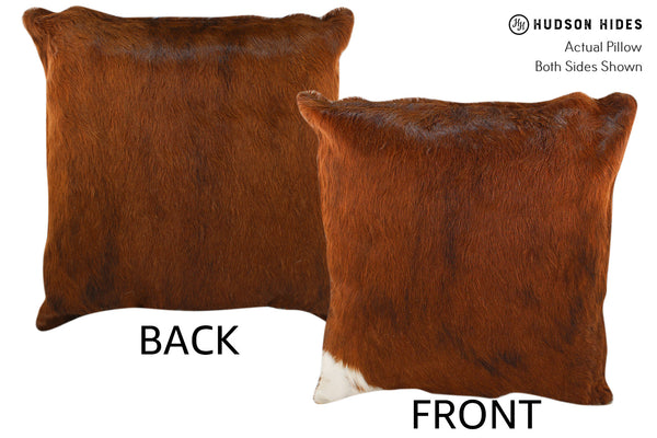 Solid Brown Cowhide Pillow #18919