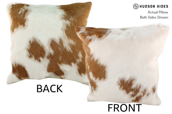 Brown and White Cowhide Pillow #18930