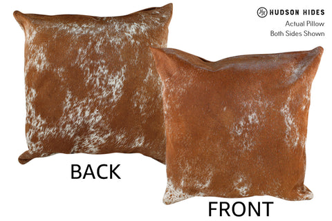 Salt and Pepper Brown Cowhide Pillow #18936