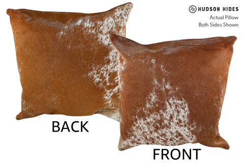 Salt and Pepper Brown Cowhide Pillow #18947