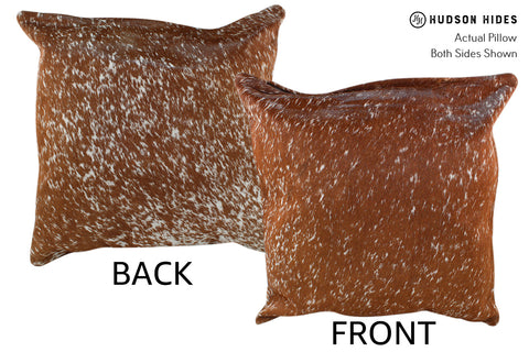 Salt and Pepper Brown Cowhide Pillow #18965