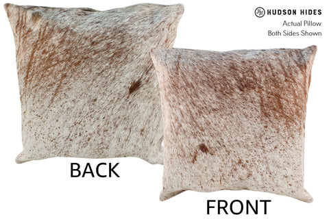 Salt and Pepper Brown Cowhide Pillow #18974