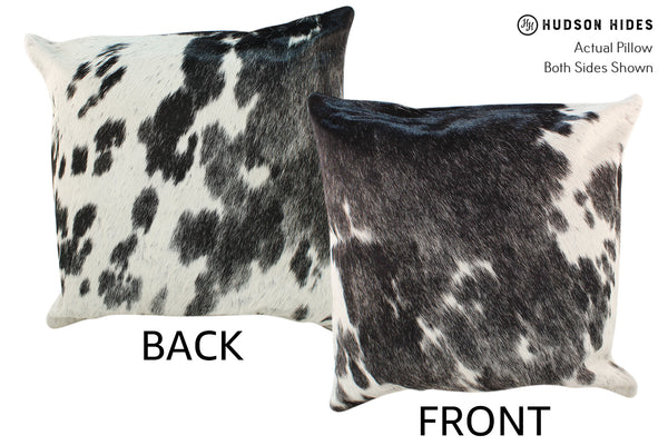 Salt and Pepper Black Cowhide Pillow #19049