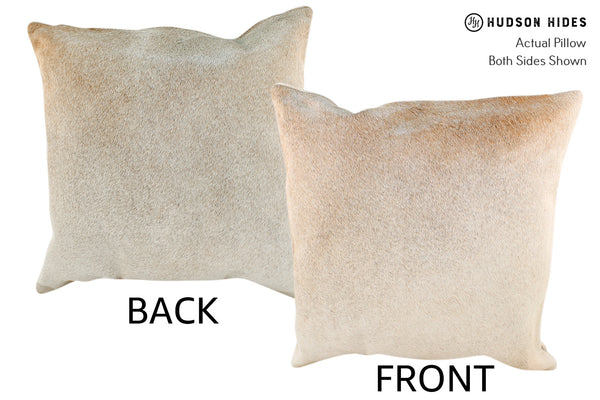 Grey with Beige Cowhide Pillow #19057