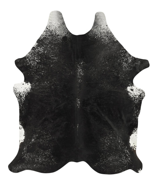 Salt and Pepper Black XX-Large Brazilian Cowhide Rug 8'9"H x 7'9"W #23661 by Hudson Hides