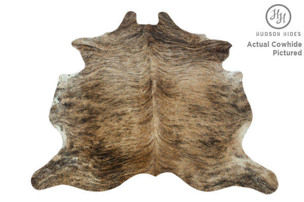 Light Brindle X-Large European Cowhide Rug 7'7" H x 6'2"W by Hudson Hides