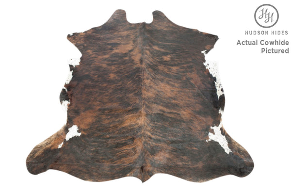 Dark Brindle X-Large European Cowhide Rug 7'2" H x 6'W by Hudson Hides