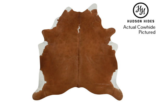 Brown and White Cowhide Rug #4434