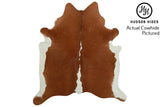 Brown and White Cowhide Rug #4620