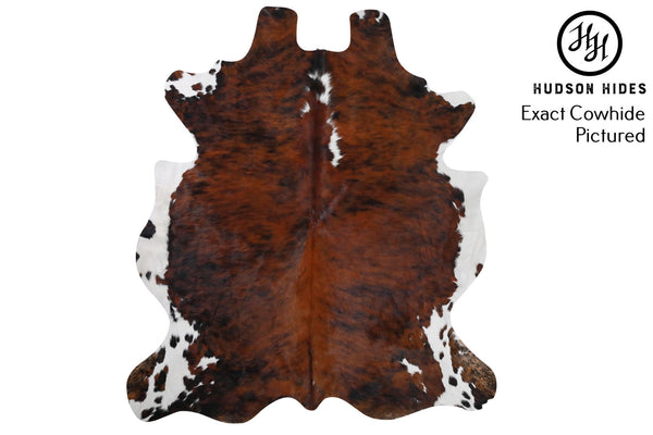 Tricolor X-Large European Cowhide Rug 7'1"H x 6'4"W #6160 by Hudson Hides