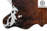 Tricolor X-Large European Cowhide Rug 7'1"H x 6'4"W #6160 by Hudson Hides