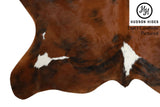 Tricolor X-Large European Cowhide Rug 7'7"H x 6'2"W #6334 by Hudson Hides