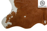 Brown and White X-Large European Cowhide Rug 7'1"H x 6'2"W #6634 by Hudson Hides
