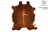 Brown With Red Cowhide Rug #7025