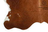 Brown With Red Cowhide Rug #7025