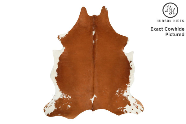 Brown And White Cowhide Rug #7419