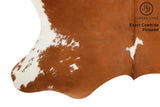 Brown And White Cowhide Rug #7419