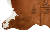 Brown And White Cowhide Rug #7421