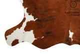 Brown And White Cowhide Rug #7469