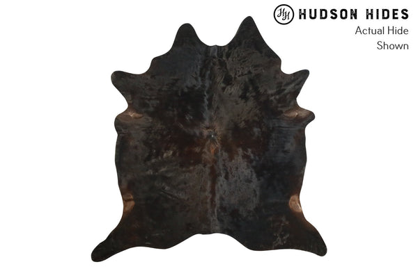 Solid Black Cowhide Rug #8281