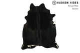 Solid Black Cowhide Rug #8436