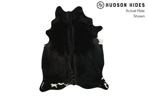 Solid Black Cowhide Rug #8436