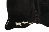 Solid Black Cowhide Rug #8436