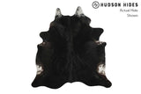 Solid Black Cowhide Rug #8535