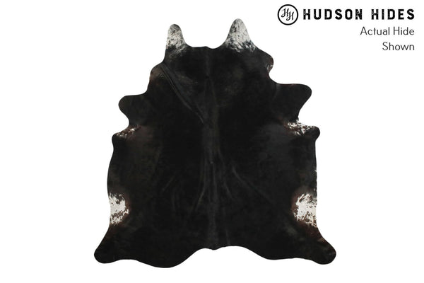 Solid Black Cowhide Rug #8535