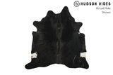 Solid Black Cowhide Rug #8541
