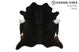 Solid Black Cowhide Rug #8761