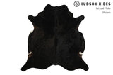 Solid Black Cowhide Rug #8807