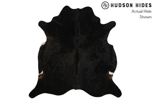 Solid Black Cowhide Rug #8807