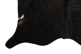 Solid Black Cowhide Rug #8807