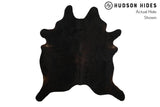 Solid Black Cowhide Rug #8850