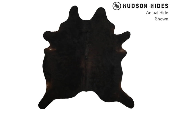 Solid Black Cowhide Rug #8850