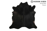 Solid Black Cowhide Rug #8997