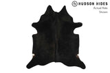 Solid Black Cowhide Rug #8998